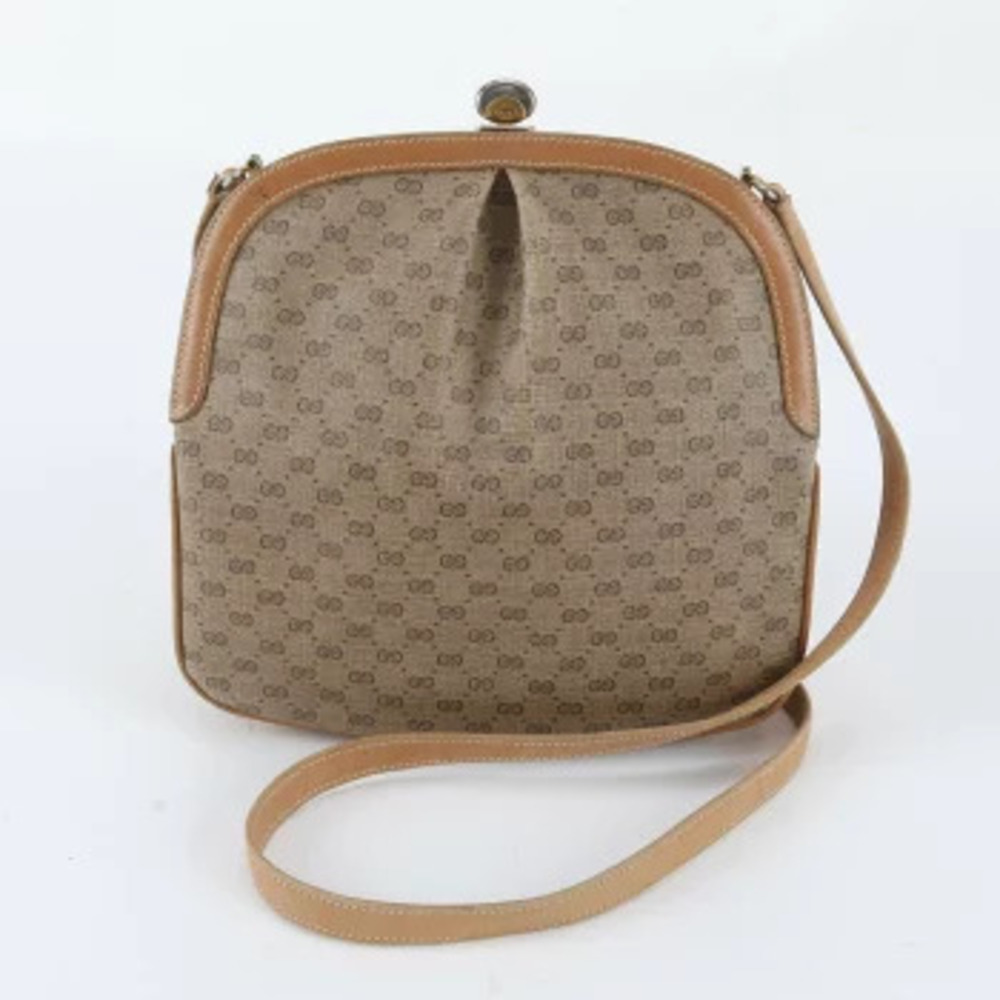 Gucci GG Leather Crossbody Bag Brown